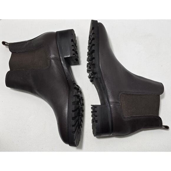 Talbots Leather Ankle Boots Gored Stretch Pull On Round Toe Dark Brown Size 10 M - Picture 4 of 10